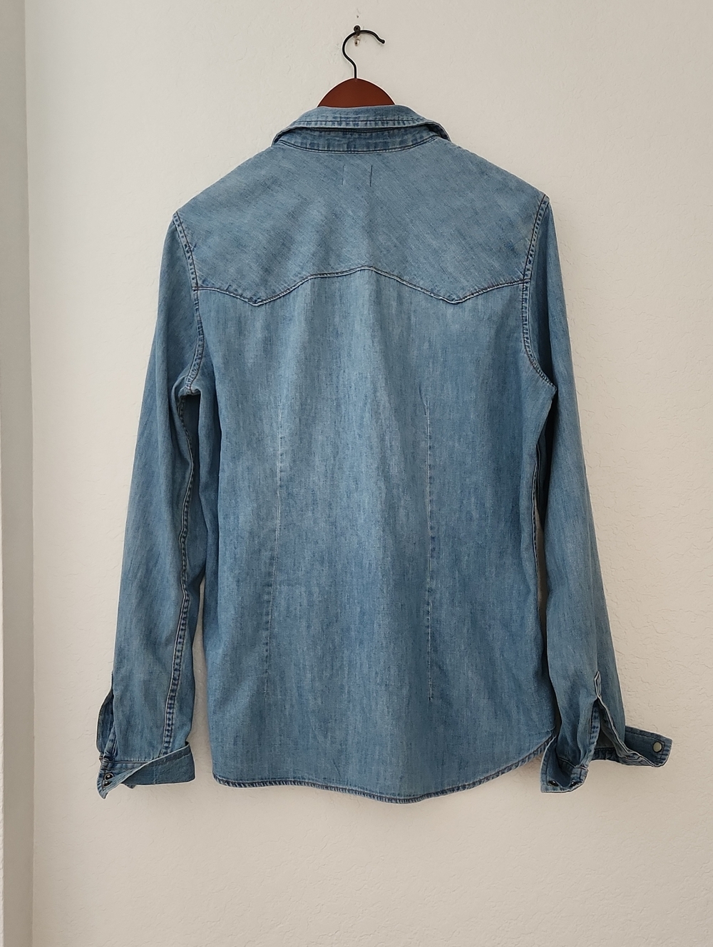 GAP Light Blue Denim Western Shirt Jacket Size L/T - Picture 5 of 7